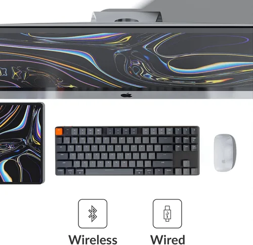 Vista 3 de Keychron K1 SE teclado mecánico inalámbrico ultra delgado con cable BluetoothUSB con retroiluminación LED blanca interruptor rojo mecánico Gateron