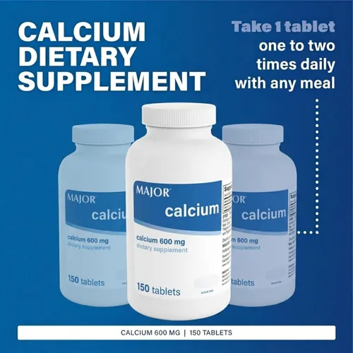 Vista 4 de Major Tabletas de calcio de 600 mg - Suplemento de calcio - 150 unidades (1 paquete)