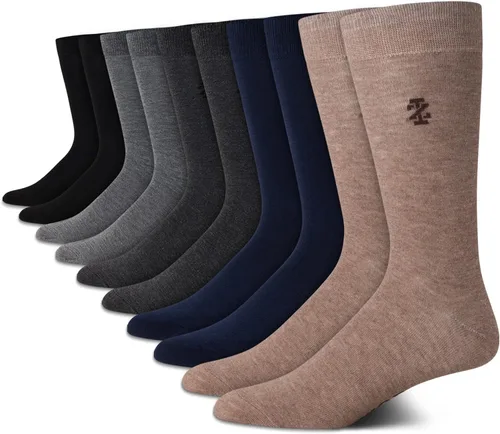 Vista 9 de IZOD Paquete de 10 calcetines casuales para hombre, ligeros y absorben la Negro (Black Assorted)