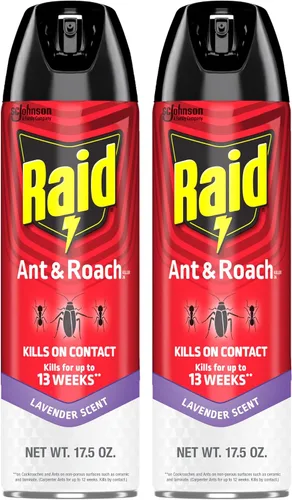 Vista 14 de Raid Ant & Roach Killer Spray para insectos enumerados, sigue matando durante semanas, aroma a limón, 17.5 onzas