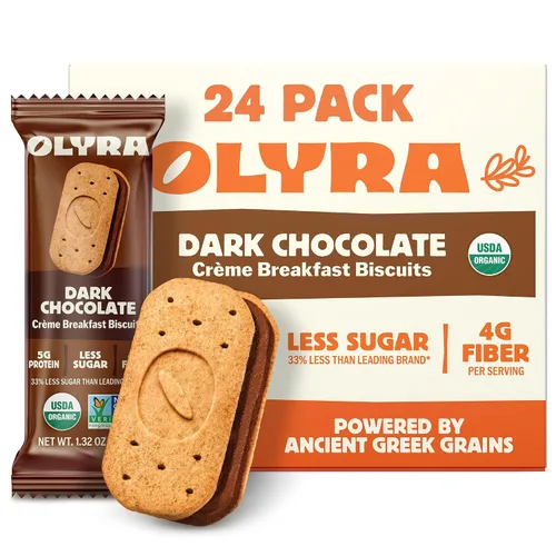 Vista 10 de Olyra Galletas de Desayuno Sándwich de Chocolate Oscuro, Aperitivos Saludables para Adultos y Niños, Bajo en Azúcar, Alto en Fibra, Galletas