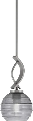 Vista 42 de Toltec Lighting Cavella Stem Colgado Mini colgante, acabado grafito, vidrio de muselina blanca de 4 pulgadas