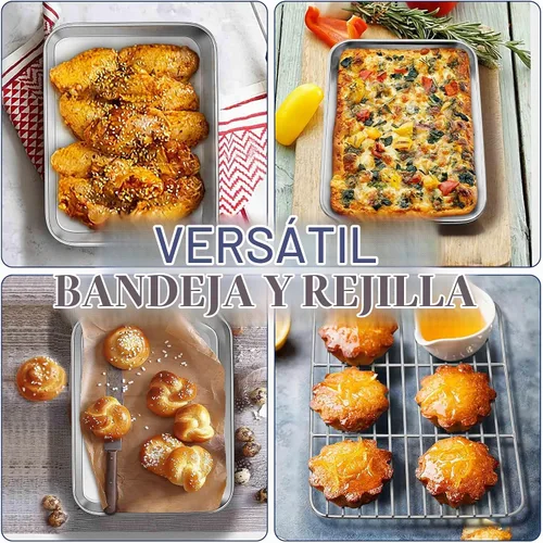 Vista 7 de Bandeja para hornear de 9 pulgadas con estante, bandeja para horno