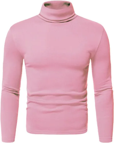 Vista 3 de Suéter básico de punto térmico de cuello alto para hombre