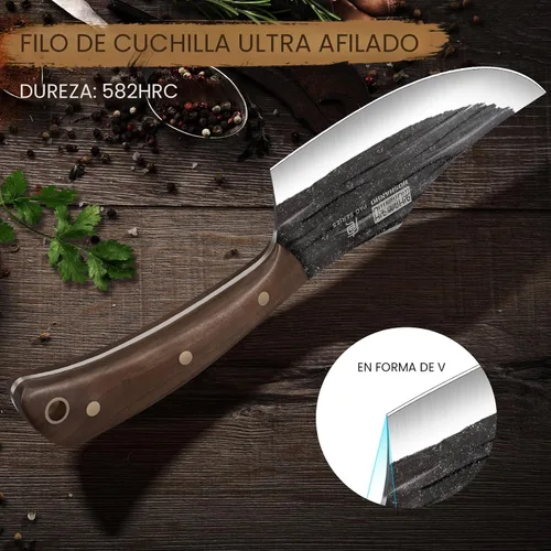 Vista 4 de HOSHANHO Juego de cuchillos de carnicero, juego de cuchillos de cocina