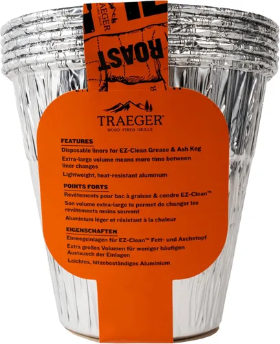 Vista 2 de Traeger Grills BAC608 Revestimientos para Barril de Grasa y Ceniza Accesorio de Parrilla Paquete de 5
