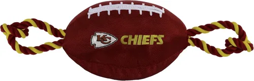 Vista 25 de Juguetes de fútbol NFL Arizona Cardinals para perros de Pets First, materiales de nylon de alta calidad, fuertes cuerdas de tracción, silbato