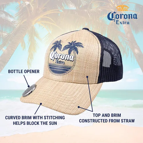 Vista 4 de Corona - Gorra de béisbol ajustable de malla con ala curvada
