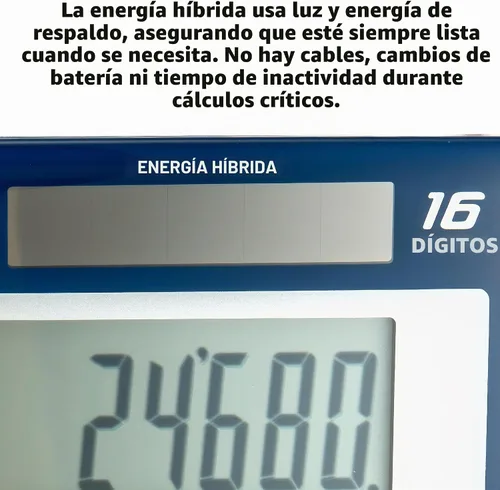 Vista 5 de Victor Calculadora de escritorio grande de 16 dígitos de doble alimentación, plata/azul (6700)