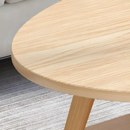 Vista 5 de Mesa de centro individual de madera, mesa de café, mesa de cóctel, mesa de centro de apartamento, sofá, mesa lateral ovalada, patas de madera, mesa
