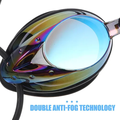 Vista 8 de Adult Anti-fog Swim Goggles for Men Women, Waterproof Wide View Swimming Eye Protector, Black Swimming Equipment for Pool and Training
