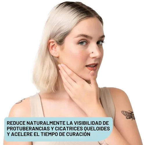 Vista 3 de BASE LABORATORIES Gel Eliminador de Protuberancias Queloides Tratamiento Natural para Protuberancias de Piercing y Gel para Cicatrices Queloides