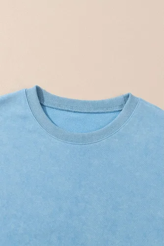 Vista 8 de SHEWIN Sudadera casual de manga larga con cuello redondo para mujer, ligera, holgada