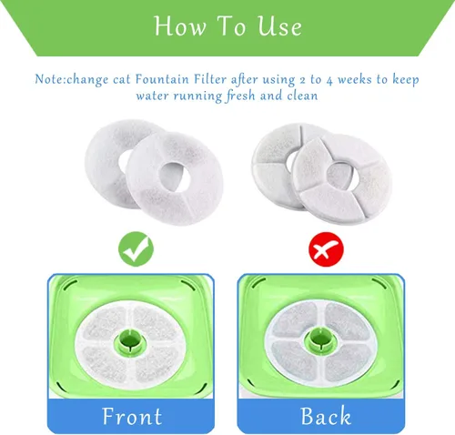 Vista 7 de Rarloner - Filtros de repuesto para fuente de gato, paquete de 8 para fuentes de flores de 1.6 L y la mayoría de dispensadores de agua para mascotas