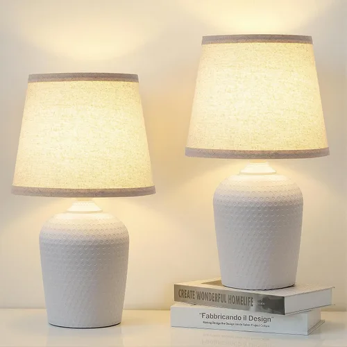 Vista 11 de Sucolite Juego de 2 lámparas de mesa pequeñas de 11.8 pulgadas, lámparas de mesita de noche para dormitorio, habitación de los niños, bonitas