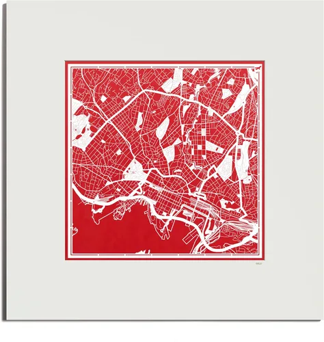 Vista 92 de O3 Design Studio Mapa de corte de papel de París, color negro mate, 20 x 20 pulgadas, arte en papel