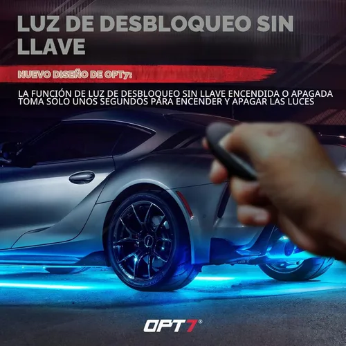 Vista 3 de OPT7 Aura Kit de Iluminación Underglow de Aluminio con Luz de Desbloqueo sin Llave, 4 piezas Tiras LED de Neón de Acento Exterior para Bajos
