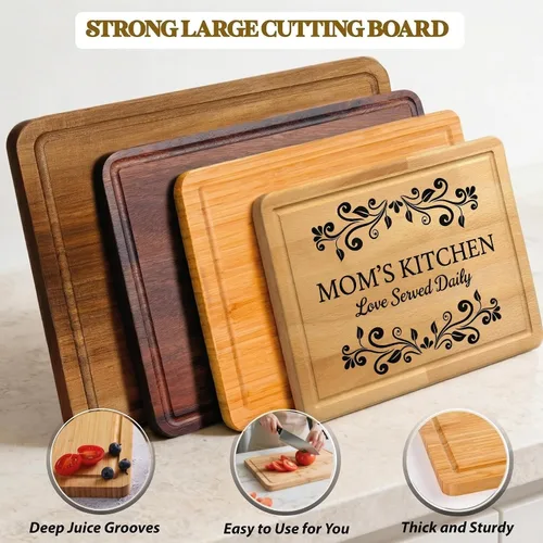 Vista 4 de Tabla de cortar personalizada como regalo para el día de la madre, mamá, abuela, esposa, decoración de cocina de madera grabada, regalo