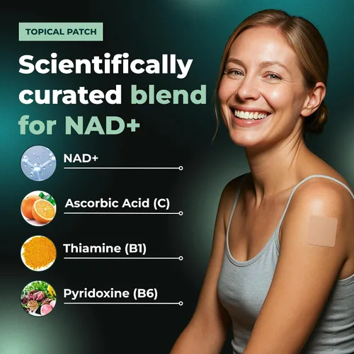 Vista 3 de MONIER Parches NAD para mujeres y hombres Parche NAD+ para energía y envejecimiento saludable con CoQ10 y nicotinamida Suministro para 60 días