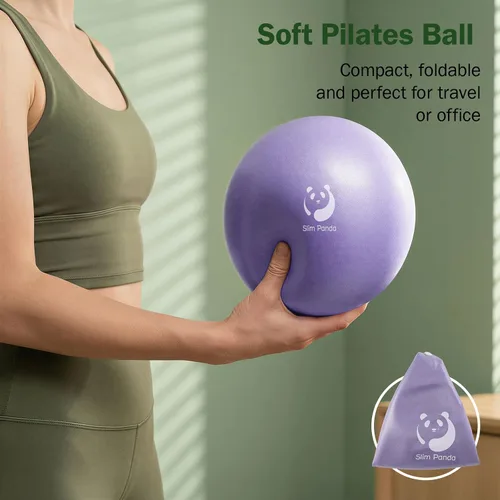 Vista 53 de Slim Panda Pilates Ball, 9 Inch Small Exercise Ball, Anti Burst Mini Yoga Ball for Stability, Workout, Barre, Core Strength, Physical Therapy