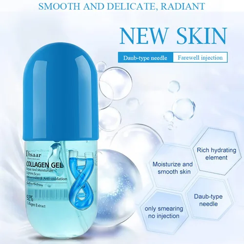 Vista 6 de DISAAR Beauty Gel de aloe vera agrietado para la piel refrescante después del sol Hidratante 9.5 fl oz/9.45oz (gel de colágeno)