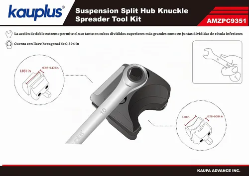 Vista 4 de Herramienta de esparcidor de puntal de suspensión kauplus - Removedor de puntal de ram de amortiguador de choque, divisor de junta esférica