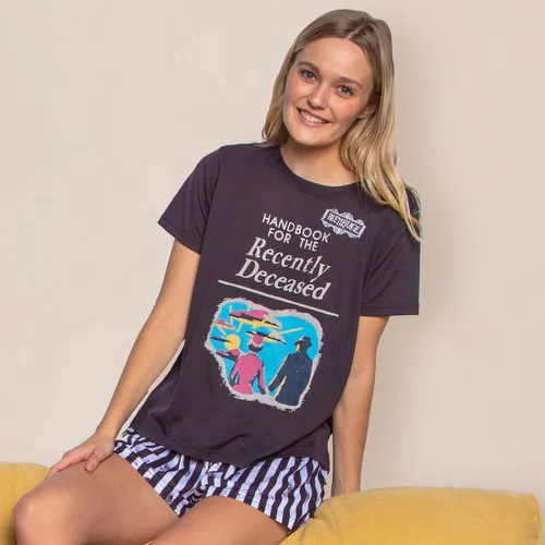 Vista 6 de INTIMO Beetlejuice - Conjunto de pijama para dormir con pantalones cortos para mujer