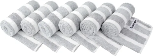 Vista 23 de KinHwa Toallas de mano de microfibra para baño, toallas faciales suaves y absorbentes, toallas de mano grises para baño, paños de lavado para spa
