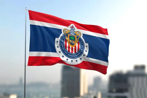 Vista 5 de YukaBa Bandera de 3 capas de doble cara para fanáticos de Chivas, bandera de Guadalajara de 3 x 5 pies, bandera de fútbol de México/Futbol