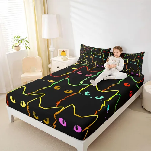 Vista 12 de Erosebridal Juego de sábanas de ratas para niños, tamaño Queen, juego de ropa de cama con diseño de roedores de ratón, divertido diseño de animales