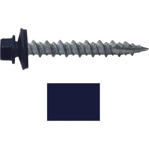 Vista 83 de 10 tornillos para techos de metal gris ABC de 1-1/2 pulgadas, cabezal de arandela hexagonal, arranque automático/roscado, arandela EPDM. 1 bolsa