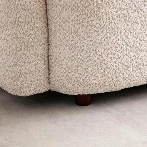 Vista 7 de KEVINSPACE Sofá moderno de 4 plazas con respaldo curvo de 88.58 pulgadas, estilo minimalista, cómodo sofá de 4 plazas con almohadas – Sofá de Beige