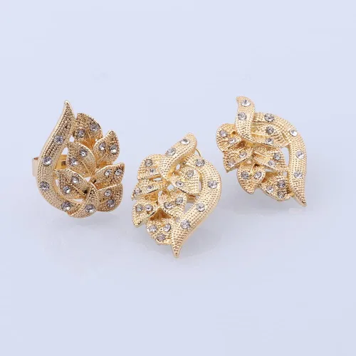 Vista 7 de NA African Dubai Gold Jewelry Nigerian Crystal Necklace Hoop Earrings Ring Women Italian Bridal Jewelry Sets Wedding Accessories