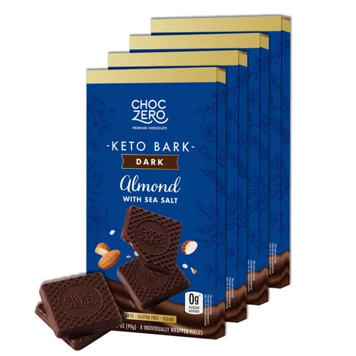 Vista 10 de ChocZero™ Chocolate sin azúcar, sin azúcares alcohólicos y sin endulzantes artificiales, todo natural, bajo en carbohidratos – 6 bolsas 70%