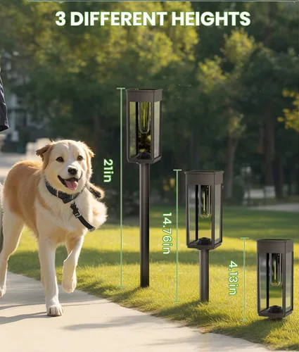 Vista 6 de BITPOTT Luces solares para caminos al aire libre, luces solares brillantes para exteriores, impermeables, IP65, paquete de 2 luces de jardín