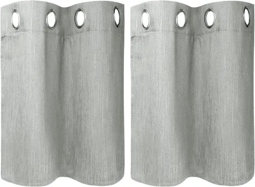 Vista 14 de PiccoCasa Cortinas opacas texturizadas con aspecto de lino para cocina, 2 paneles, reducción de ruido y aislamiento para oscurecer la habitación