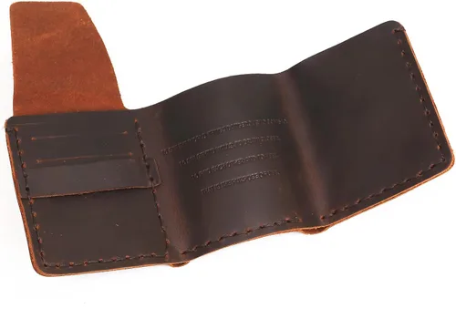 Vista 5 de ztellhim The Secret Life of Walter Mitty - Billetera de cuero genuino triple para hombre, billetera de cuero vintage hecha a mano para hombre, cuero