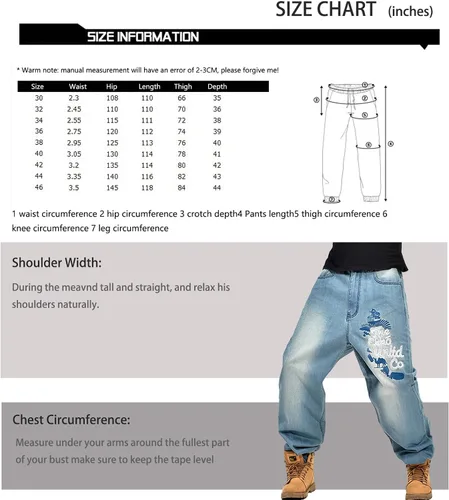 Vista 6 de Y2K Jeans - Pantalones de mezclilla para hombre, estilo hip hop, estilo vintage, bordados, estilo gótico, recto, holgados, pierna ancha