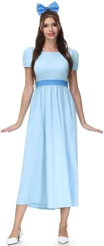 Vista 3 de For G and PL Vestido largo azul de princesa cosplay de Halloween