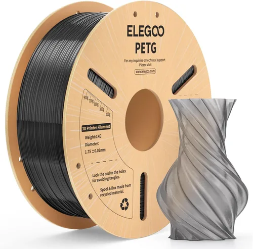 Vista 31 de ELEGOO Filamento PETG para impresora 3D de 0.07 in, color negro, 8.8 lbs