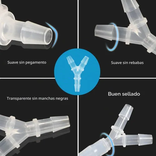 Vista 4 de Manguera de 1/2 pulgada con púas iguales en forma de Y, 3 vías