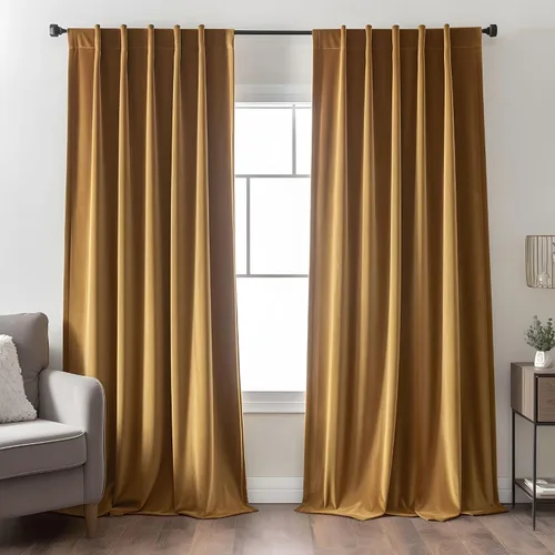 Vista 31 de Cortinas opacas de terciopelo negro para sala de estar, 52 pulgadas de ancho x 63 pulgadas de largo, cortinas opacas de lujo para dormitorio