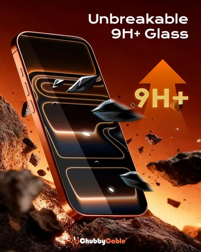 Vista 5 de chubbycable ChubbyShield Ultra - Protector de pantalla de vidrio templado para iPhone 17 HD, caja de instalación ultra fácil, eliminación automática