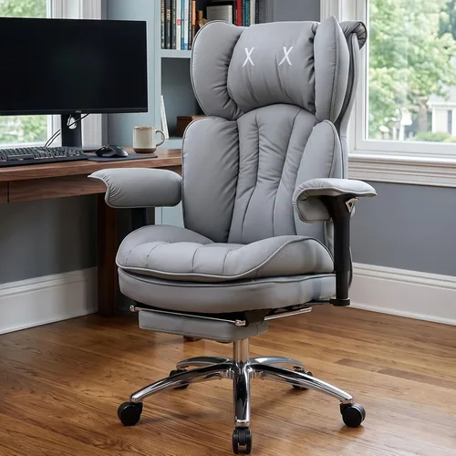 Vista 15 de Efomao Silla de oficina grande y alta con reposapiés, silla de computadora de respaldo alto con reposabrazos ajustables, silla de oficina ejecutiva