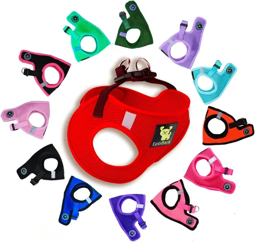 Vista 29 de EcoBark - Arnés para perro, arneses de taza de té ecológicos para perros XXS, XS y pequeños - Arnés reflectante y ajustable para cuerpo mini