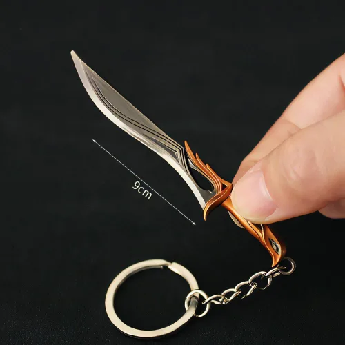 Vista 4 de EVANEM Juego Valorant Sovereign Knife Llavero Modelo Figuras de Acción Juego Juguetes Colección Regalo Escritorio Decoración Mochila Colgante Regalo