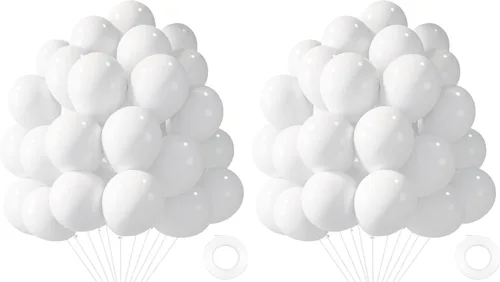 Vista 25 de LovesTown 110 globos de látex de 12 pulgadas con cinta para decoración de cumpleaños, baby shower, boda, fiesta, color azul (paquete de 2)