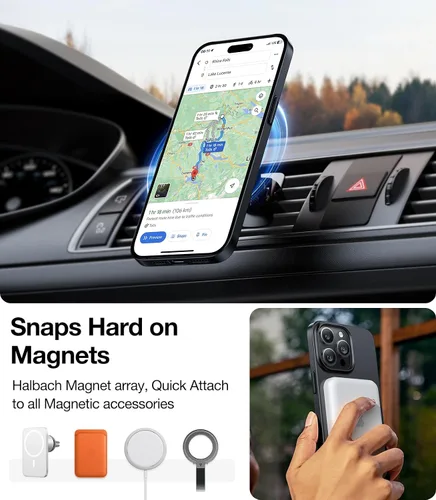 Vista 3 de TORRAS - Funda magnética delgada para iPhone 15 Pro, ultrafina Compatible with MagSafe, Magnetic, Ultra Thin Slim Fit, Matte PC Anti-Scratch