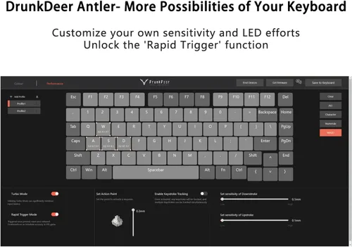 Vista 3 de DrunkDeer G65 Rapid Trigger Mechanical Keyboard Magnetic Switch Gaming RGB 65% Size Compact Numeric Keypadless Wired Barebone No Key Cap White