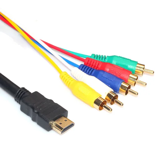 Vista 4 de MaxLLTo Cable componente negro de alta definición HDMI macho a 5 RCA AV Audio Video RGB Cable componente con conectores chapados en oro para HDTV